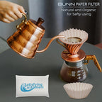 BUNN Coffee Filter – 4 PK - 100 PCS per Pack – Taller – Flat Bottom Liner – Quality Paper for Most Coffee Makers – Aromatic Brew – with Satisfying Customers Travel Tissue Pack (4PK)