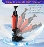 Floor Polisher Commercial, Dual-Brush Rotary Floor Scrubber, Lightweight Electric Floor Cleaner, 360° Rotating Head, Wet Dry Floor Cleaner for Offices & Schools Red
