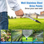 Well Point 1-1/4, Sand Points Well, 1-1/4 Drive Point Well, Well Stainless Steel Drive Points, Heavy Duty Shallow Well Point, 36-Inch Pipe Length 60 Gauze, Stainless Steel Gauze and Screen
