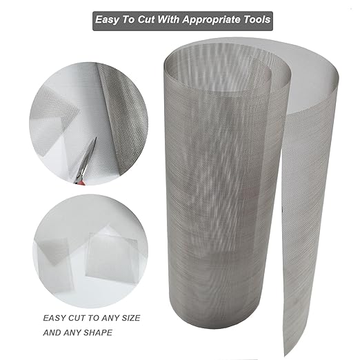 304 Stainless Steel Mesh Screen - 30Mesh, 15.7"x47.2" (40x120cm) Fine Woven Wire Filter Mesh for Vent Covers, Cage, Garden, Window Screens and DIY Projects