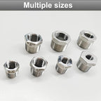 2 Pcs 304 Stainless Steel Reducer Hex Bushing, 3/8" Male NPT to 1/4" Female NPT（ 3/8"MNPT - 1/4"FNPT） Pipe Fitting Hex Bushing, Heavy Duty Pipe Fitting Reducer Adapter (3/8" - 1/4")
