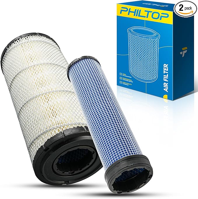 PHILTOP Air Filters Set P828889-P829333 Compatible with Donaldson, Caterpillar Cat Backhoe, Wix, John Deere, Case and Baldwin