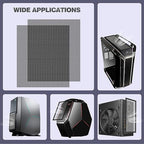 MoKo 400x300mm DIY PC Case Dust Mesh Filter, [2 Pack] PVC Dustproof Magnetic Dust Filter Cover, PC Mesh Grill with Magnetic Frame Strip Computer Cooler Fan Dust Filter for Computer PC Case, Black