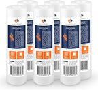 Aquaboon 5 Micron 10 x 2.5 Sediment Filter - Whole House Water Filter Replacement Compatible with Well Water Filters - P5, AP110, WHKF-GD05, 6 Pack