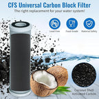 Replacement GE GXWH04F Activated Carbon Block Filter - Universal 10 inch Filter for GE HOUSEHOLD PRE-FILTRATION SYSTEM (Pack of 12)