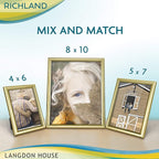 Langdon House 8x10 Picture Frames Set (Gold, 6 Pack) Distinguished Edging for Classic Style, Richland Collection