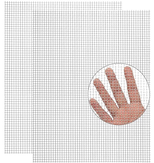 Valchoose Upgraded 2Pack Mesh Screen Crimped 304, 5 Mesh 11 X 14.2 inch, Not Easy Falling Off Metal Mesh Woven, Pretty Sturdy Wire Mesh Not Rusty, Stainless Steel Mesh Flexible, Heat Resisting