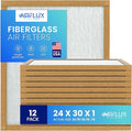 Fiberglass Air Filter -24x30x1Air Filter 12 Pack - Non Pleated 24"x30"x1", AC Filters for Home, Fiberglass, HVAC filters, Heater, Furnace Catcher for Dust - 1 YEAR SUPPLY