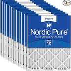 Nordic Pure 18x24x1 (Actual Size: 17 1/2 x 23 1/2 x 3/4) Pleated MERV 12 Air Filters 12 Pack