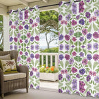 Flowers Outdoor Curtains for Patio Summer Floral Pastoral Farmhouse Plant Waterproof Outside Curtains with Grommet Top Weatherproof Curtain for Cabana Pergola Gazebo, 2 Pack, 54" W x 95" L
