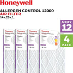 Honeywell 14x25x1 MERV 12 Electrostatic Pleated HVAC AC Furnace Air Filter (4-Pack) | Replacement Filter for Home Use | Made in USA