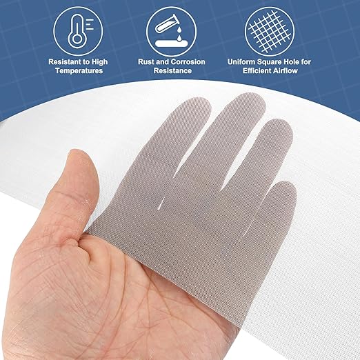 uxcell 60 Mesh 79" x 10" Woven Wire Mesh, 304 Stainless Steel Air Vent Filter Screen, Window Screen Mesh for DIY Projects Vents Cover Filtration Animals Fence