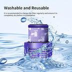 V10 Filter Replacement for Dyson V10 Cyclone Series, V10 Absolute, V10 Animal, V10 Total Clean, Replace Part No. 969082-01,2 Pack Filters and 1 Clean Brush