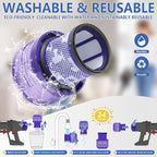 3 Packs V9 Filter Replacement Compatible with Dyson V9(SV57)、Digital Slim(SV57、SV18) Cordless Vacuum, Part No.970612-01 for Dyson Digital Slim Filter