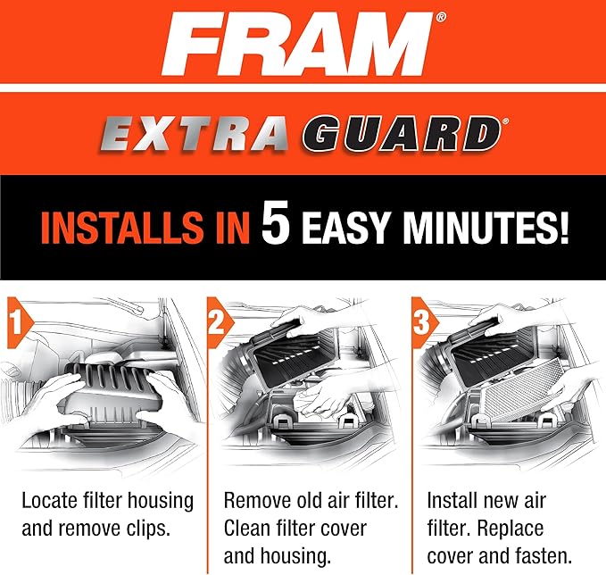 FRAM Extra Guard CA11050 Replacement Engine Air Filter for Select Chrysler, Dodge, Ram and Volkswagen (3.6L) Models, Provides Up to 12 Months or 12,000 Miles Filter Protection