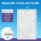 LotFancy 16x25x1 Air Filter MERV 11 6-Pack, Electrostatic Pleated AC Furnace Air Filter, Captures Dust, Smog & Pet Dander, Actual Size: 15.75"x24.75"x0.75"