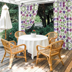 Flowers Outdoor Curtains for Patio Summer Floral Pastoral Farmhouse Plant Waterproof Outside Curtains with Grommet Top Weatherproof Curtain for Cabana Pergola Gazebo, 1 Panel, 54" W x 95" L