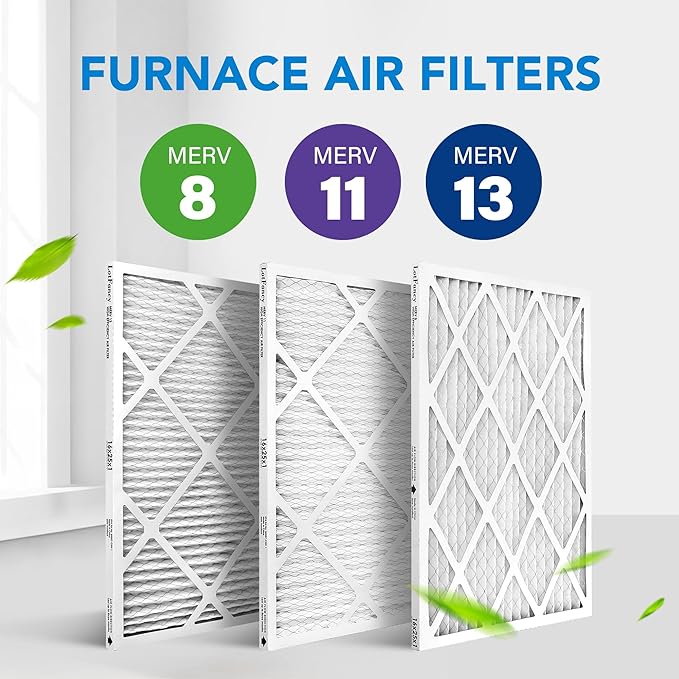LotFancy 16x25x1 Air Filter MERV 13 6-Pack, Electrostatic Pleated HVAC Furnace Air Filter, Captures Pet Dander Smog Smoke, Actual Size: 15.75"x24.75"x0.75"