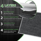CF11182 Cabin Air Filter With Activated Carbon Compatible with Honda Civic 2016-2022,CR-V 2017-2022,CR-Z 2011-2016,FIT 2009-2020,HR-V 2016-2022,Insight 2010-2022,Odyssey2018-2022,Clarity;Acura MDX,RDX