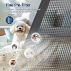4 Packs HAP602 Replacement Filters for ECOSELF HAP602/ HAP602WF Air Purifi-er, 3-IN-1 HAP602 Hepa Filter Replacement, High-Efficient Filtration with Activated Carbon