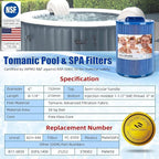 6CH-940 Spa Filter Replaces PWW50P3 Replacement Filter Filbur FC-0359, Aber Hot Tubs 03FIL1400, Waterway 817-0050 PWW50-Certified with NSF50 for Material Safety, 50 Sq.ft 2Pack