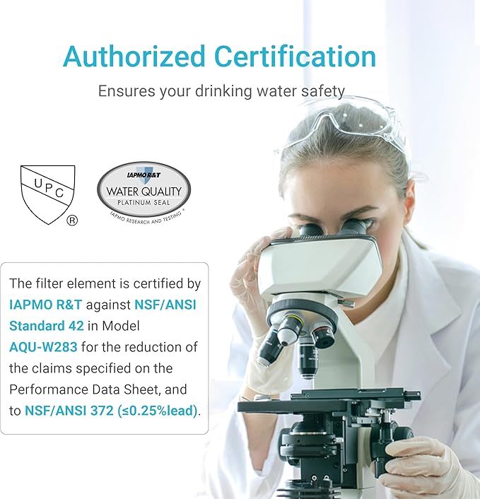 AQUA CREST Replacement Filter for Elkay® 51300C, [No CHIP] Compatible with Elkay® ezH20® and Halsey Taylor® Bottle Filling Stations, NSF/ANSI 42, Reduces Chlorine, Bad Taste & Odor, 3 Packs