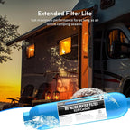 Lifefilter RV Inline Water Filter with Solid Brass 90 Degree Hose Elbow, Eliminates Stress and Strain On RV Water Intake Hose Fittings(4 Pack)