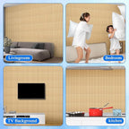 Nuanchu 32 Pcs 3D Slat Wall Panels 12 x 12 Inch PVC Fluted Textured Panel Cuttable Paintable DIY Wall Art Decorative Tiles for Ceiling Studio Bathroom Interior TV Background (Oak)
