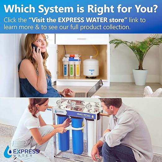 Express Water Whole House Water Filter System | ULTIMATE PROTECTION | 3 Stage Home Filtration, Top Tier Heavy Metal + Anti-Scale Filter, Highly Reduces Scale, Chloramine, Chlorine, PFAs, Lead, Arsenic