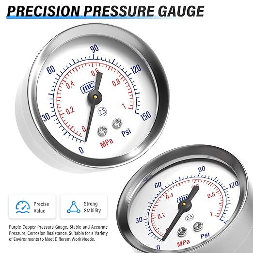 TAILONZ PNEUMATIC 3/8 Inch NPT 2 in 1 Air Filter Pressure Regulator Combo Piggyback, Air Tool Compressor Filter with Gauge AF3000+AR3000