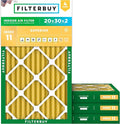Filterbuy 20x30x2 Air Filter MERV 11 Superior Pet & Allergy Defense (4-Pack), Electrostatic Pleated HVAC AC Furnace Filters Replacement, Made in USA (Actual Size: 19.75 x 29.75 x 1.75)