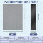 [4 Pack] 400x300mm DIY PC Case Dust Filter, 1.2mm Hole, PVC Dustproof Mesh Filter Cover with Magnetic Strip for Computer PC Case