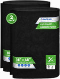 Cut to Fit Activated Carbon Filter Sheet 16” x 48” - Activated Carbon Air Filter for Air Purifiers Window AC Air Vent And More - Charcoal Filters Remove Odors & Freshens the Air (2-Pack)