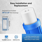 PUREPLUS 5 Micron 20" x 2.5" Whole House Sediment Home Water Filter, 20-inch Sediment Pre-Filtration, Replacement Cartridge Aqua Pure AP110-2C, Pentek P1-20/SP-P1-20/PX01-20, Watts FPMB5-20, 6Pack