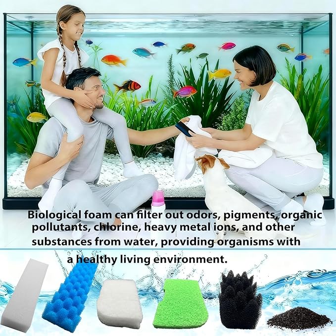 42 packs 306/307 canister filter replacements compatible with Fluval 306/307 aquarium filters. Includes filter media set with biofoam, activated carbon, and ceramic rings. Upgraded version. (2)