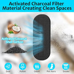2026 Upgrade 5pcs Ceiling Fan Filters for Blades Easy-Stick Strong Fixity Activated Coconut Carbon Fan Filter for Ceiling Fan, Universal Fan Blade Air Fresh Purifier Cat Litter Box Filter, Black