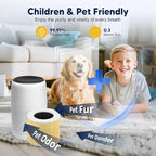Core Mini Pet Care Replacement Filter for LEVOIT Core Mini and Core Mini-P Air Purifier, 3-in-1 H13 True HEPA High-Efficiency Activated Carbon, Core Mini-RF-PA, 4 Filter & 10 Fragrance Sponge, Yellow