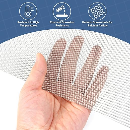 uxcell 20 Mesh 48" x 16" Woven Wire Mesh, 304 Stainless Steel Air Vent Filter Screen, Window Screen Mesh for DIY Projects Vents Cover Filtration Animals Fence