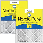 Nordic Pure 14x30x1 (Actual Size: 13 11/16 x 29 11/16 x 3/4) Pleated MERV 10 Air Filters 2 Pack