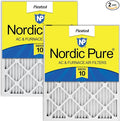 Nordic Pure 18x20x1 (Actual Size: 17 1/2 x 19 1/2 x 3/4) Pleated MERV 10 Air Filters 2 Pack