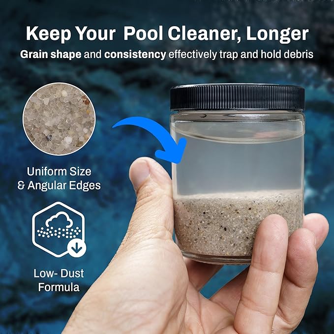 5-Pack Pool Filter Sand, Premium Filtration with Pure Silica Formula, 50 Lbs - Swimming Pool System Accessories and Supplies for Cleaning and Maintenance