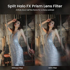 Walking Way 77mm Split Halo FX Prism Lens Filter, Rotating Half-Frame Blur & Halo Effect Filter for Portraits, Creative Photography & Video, Durable Optical Glass
