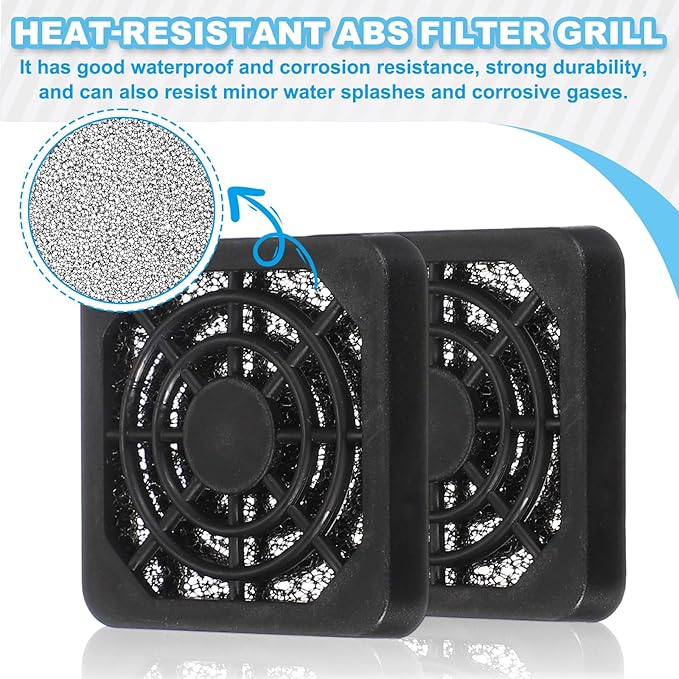 PATIKIL 50mm Fan Filter Grill, 6 Pcs Plastic Ventilation Dustproof Grill Covers Cooling Ventilator with Screws for Industry Workshop Computer Case Refrigerators Air Conditioning, Black