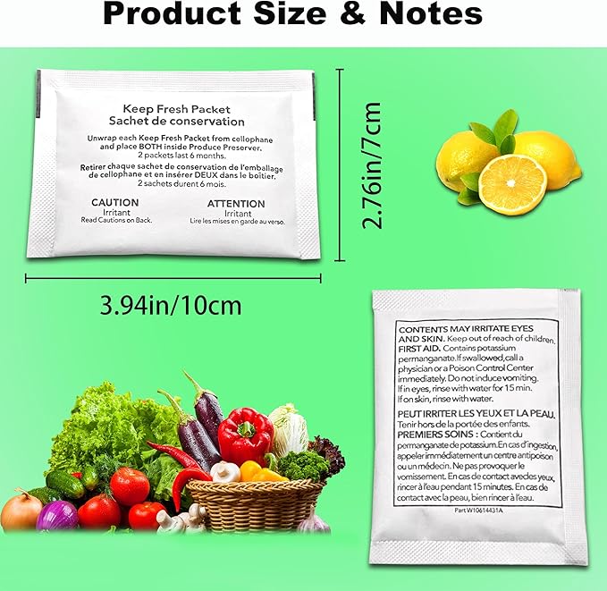 W10346771A Produce Preserver Filter, Compatible with Whirlpool W11462816, P1KL6S1CS, P1FB6S1, 2117689, AH3503014, AH3503014, EA3503014, PS3503014, P1KC6R1 (4)