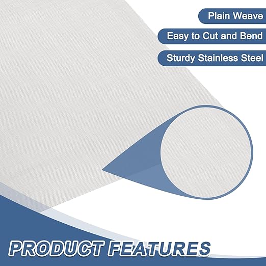 uxcell 120 Mesh 39" x 12" Woven Wire Mesh, 304 Stainless Steel Air Vent Filter Screen, Window Screen Mesh for DIY Projects Vents Cover Filtration Animals Fence