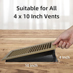 Floor Vent Screen Net for 4x10'' Floor Register, Air Vent Filter Mesh for Home Floor Catches Coin, Toys, Pet Food and Hair, Floor Vent Covers Trap with Spreader Frame (4 Pack)
