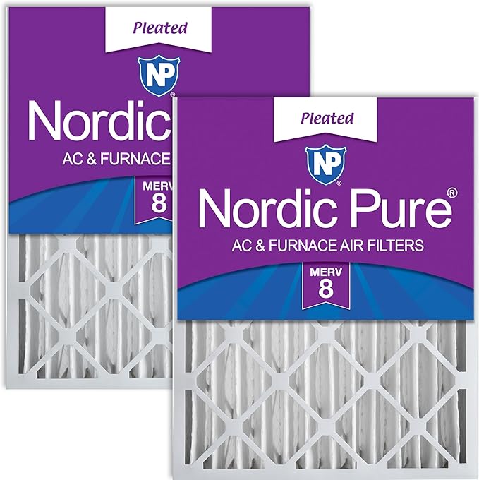 Nordic Pure 20x25x4 (19_1/2 x 24_1/2 x 3_5/8) Pleated MERV 8 Air Filters 2 Pack