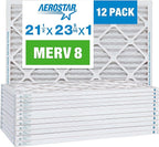 Aerostar 21.5x23.3125x1 MERV 8-12 Count - High Efficiency Pleated HVAC, Furnace & Air Conditioner Filters - Removes Dust, Lint, Mold & Allergy-Causing Pollen