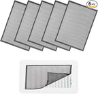 YOKIVE 6 Pcs Magnetic Floor Vent Covers, Floor Register Cover PVC Mesh Air Vent Screen Filters, Great for Home Floor, Wall, Ceiling, Catch Debris Hair Dust (Black, 12-Inch x 12-Inch)