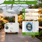 Ultrasonic Industrial Agricultural Humidifer Commercial Humidifier for Plants Large Volume (3kg/H) Automatic Mist Cooling Sprayer 160M³/H Airflow for Warehouse Greenhouse Garden Industrial